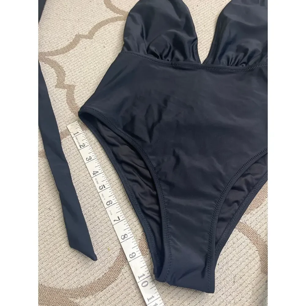 Cupshe One Piece Swimsuit Sexy Deep V Neck Wrap Tie Cross Back, Size XS, NWT